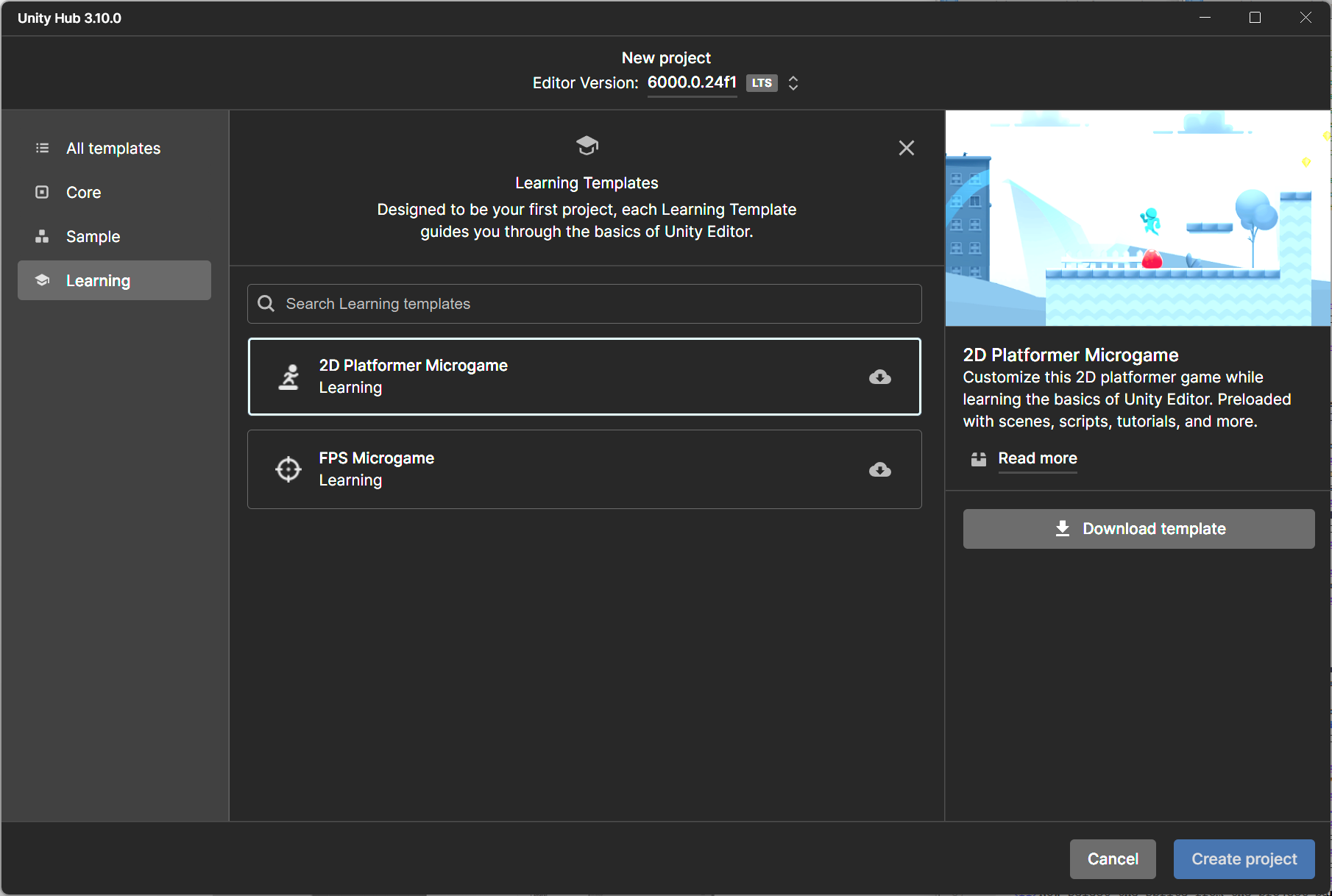 Unity: Import Sample Project